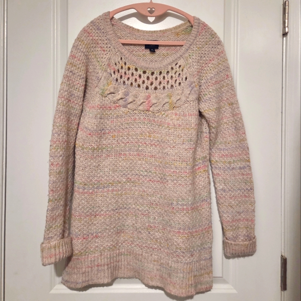 Vintage American Eagle Outfitters Pastel Open Knit Long Sleeve Sweater